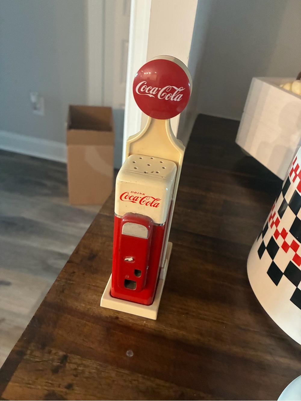 Coca Cola Red and Cream Retro Dispenser Salt & Pepper Shakers